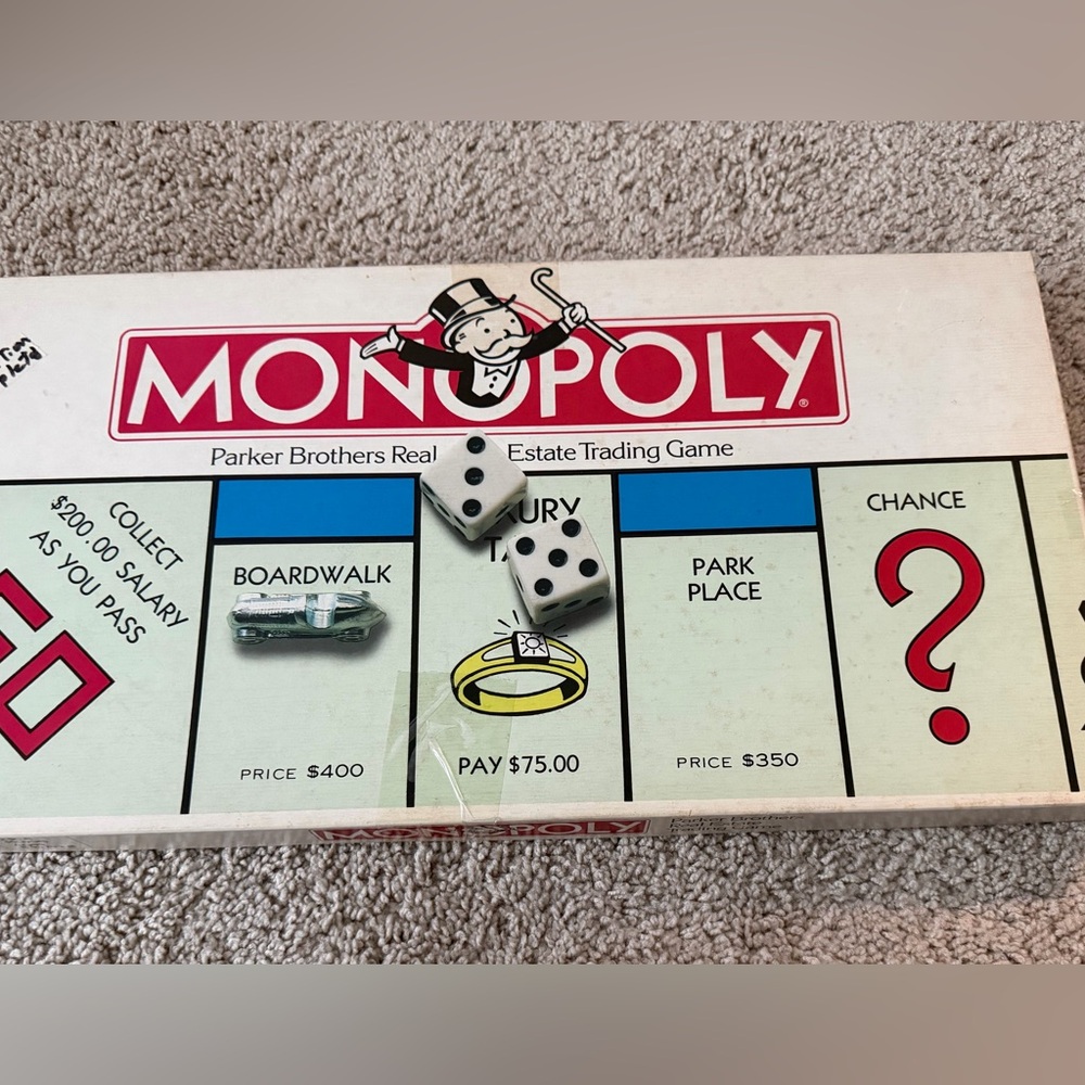 Vintage Parker Brothers Monopoly Board Game Classic Family Game Set